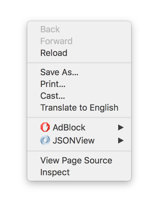 screenshot showing right click on browser