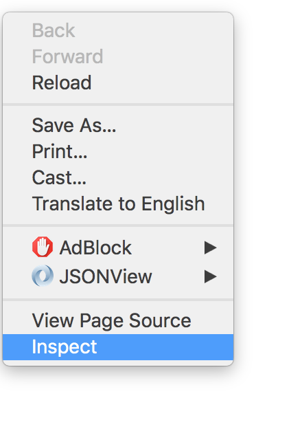 screenshot showing clicking on inspect